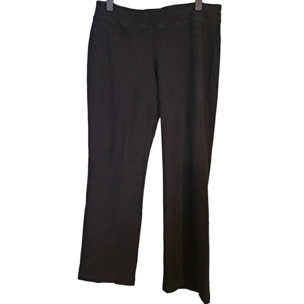 Eileen Fisher black pull on straight leg pants. Size PM.